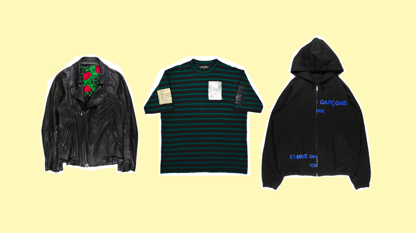 comme des garcons split logo jacket